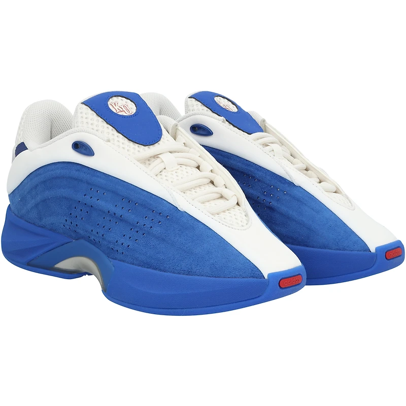 Chaussures adidas Nova blanches/bleues royales des Kansas Jayhawks, issues du programme d'athlétisme