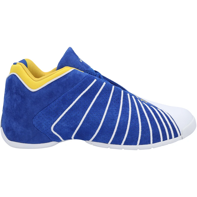 Kansas Jayhawks Team-Issued White/Royal TMAC 3 adidas Shoes from the Basketball Program