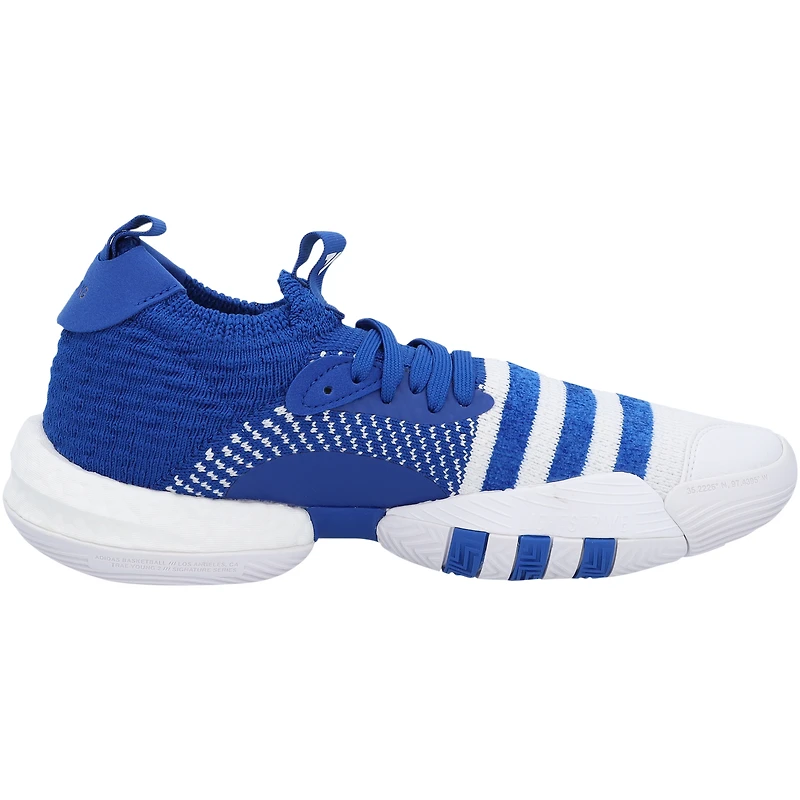 Kansas Jayhawks Team-Issued White/Royal Trae 2 adidas Shoes from the Basketball Program