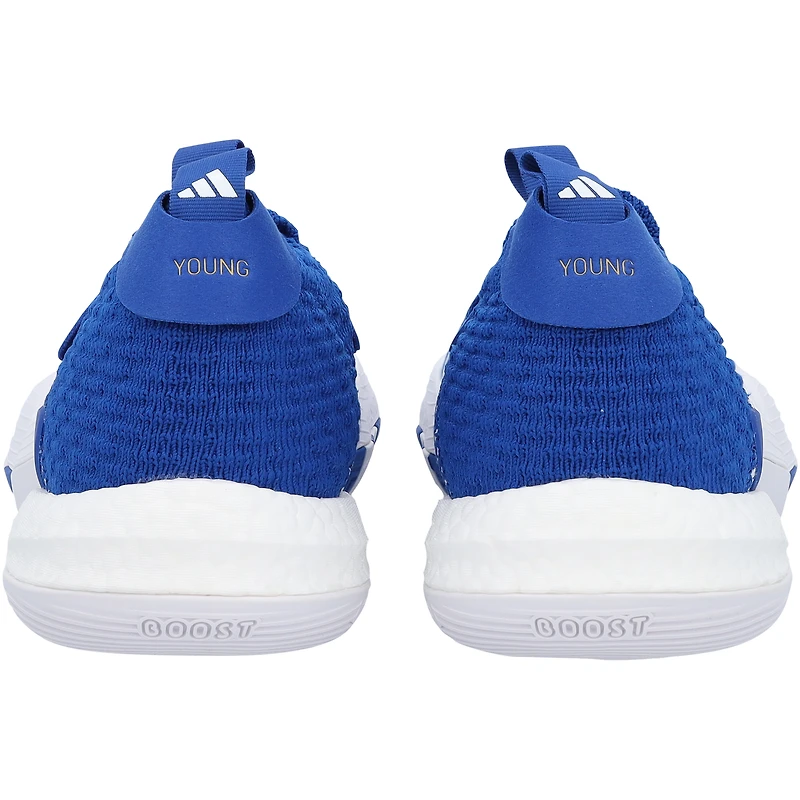 Kansas Jayhawks Team-Issued White/Royal Trae 2 adidas Shoes from the Basketball Program