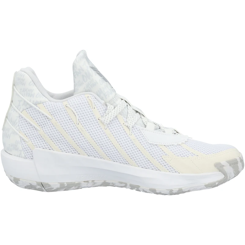Chaussures adidas Dame 7 blanches, équipe des Kansas Jayhawks, du programme d'athlétisme - Pointure 42.5