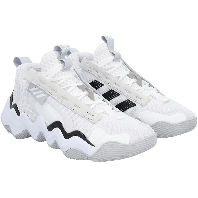 Kansas Jayhawks Team-Issued White Exhibit B adidas Shoes from the Basketball Program