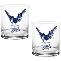 Kansas Jayhawks Two Pack 14oz. Vault Sketch Rocks Glass Set