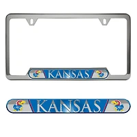 Cadre de plaque d'immatriculation en relief Logo Brands Kansas Jayhawks