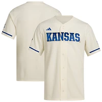 Maillot de baseball réplique des Kansas Jayhawks couleur crème adidas pour homme