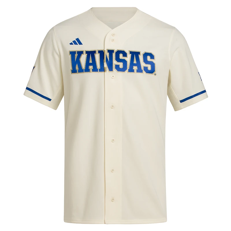 Maillot de baseball réplique des Kansas Jayhawks couleur crème adidas pour homme