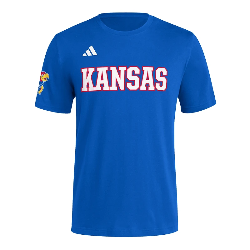 Men's adidas Royal Kansas Jayhawks Fresh Wordmark T-Shirt