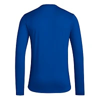 Men's adidas  Royal Kansas Jayhawks Locker On-Court the Fade AEROREADY Long Sleeve T-Shirt