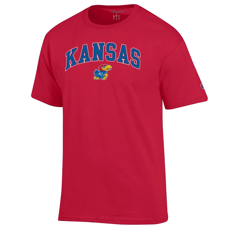 T-shirt rouge avec logo Arch Over des Kansas Jayhawks pour homme