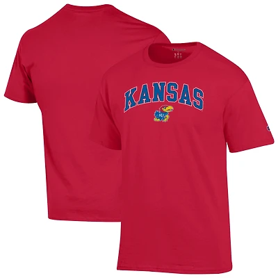 T-shirt rouge avec logo Arch Over des Kansas Jayhawks pour homme