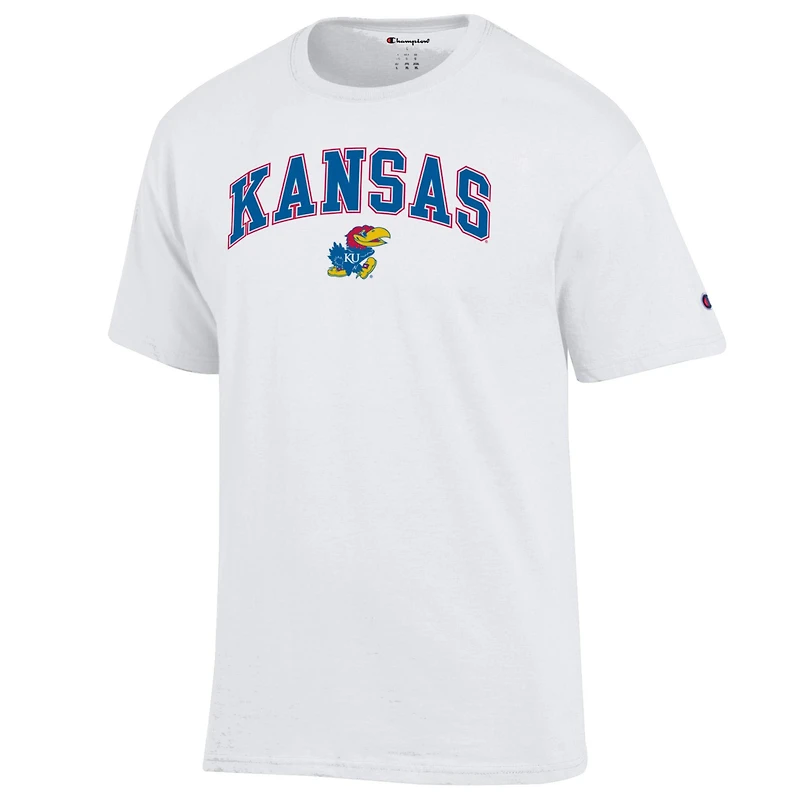 Men's Champion  White Kansas Jayhawks Arched Logo T-Shirt