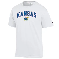 Men's Champion  White Kansas Jayhawks Arched Logo T-Shirt