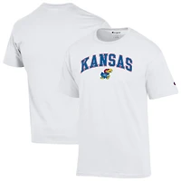 Men's Champion  White Kansas Jayhawks Arched Logo T-Shirt
