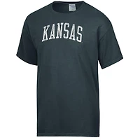 Men's ComfortWash  Charcoal Kansas Jayhawks Distressed Arch T-Shirt