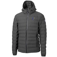 Men's Cutter & Buck  Gray Kansas Jayhawks Mission Ridge Eco Insulated Repreve Hooded Full-Zip Puffer Jacket