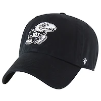 Men's '47 Black Kansas Jayhawks Clean Up Adjustable Hat