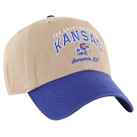 Men's '47 Khaki Kansas Jayhawks Local Clean Up Adjustable Hat
