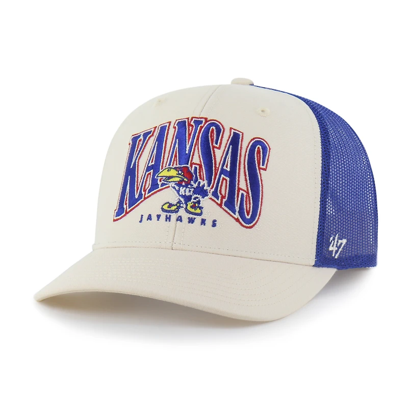 Men's '47 Natural Kansas Jayhawks Drawbridge Trucker Adjustable Hat