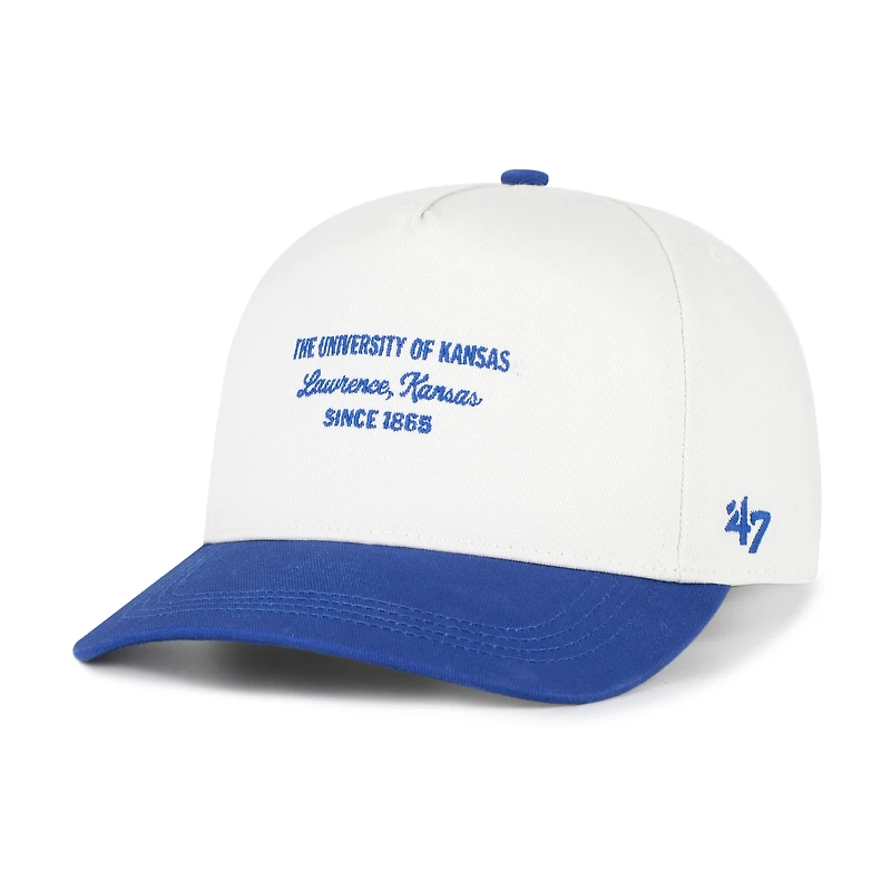 Men's '47 White Kansas Jayhawks Contemporary Basics Two-Tone Hitch Adjustable Hat