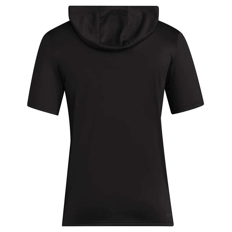 T-shirt à capuche adidas noir Kansas Jayhawks 2025 Military Appreciation AEROREADY pour homme
