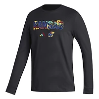 T-shirt à manches longues Adidas Kansas Jayhawks Honoring Black Excellence noir pour homme