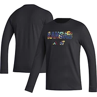 T-shirt à manches longues Adidas Kansas Jayhawks Honoring Black Excellence noir pour homme