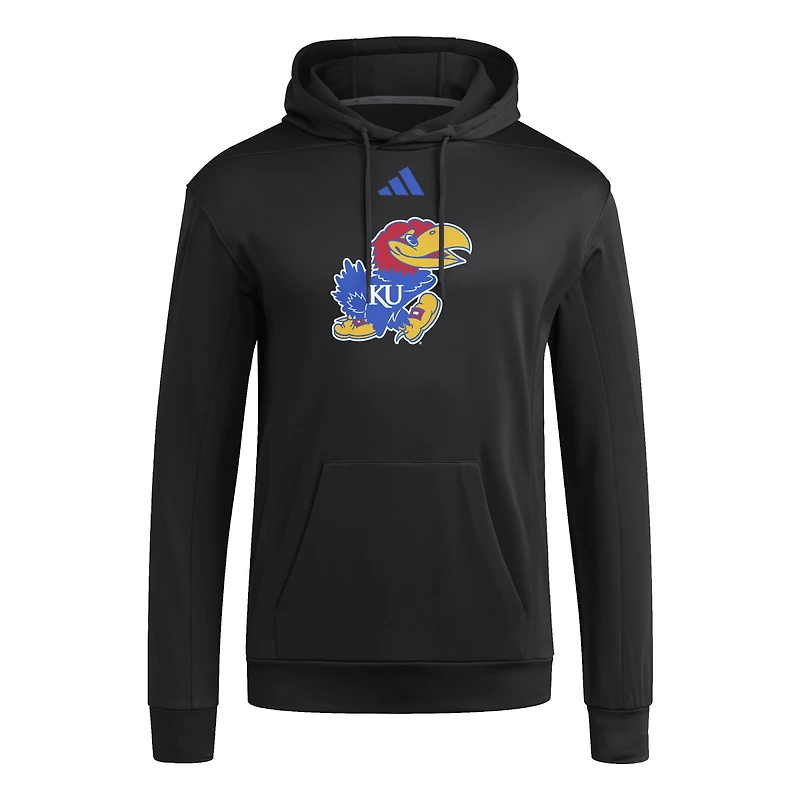 Sweat à capuche en polaire adidas noir Kansas Jayhawks Locker Logo pour homme