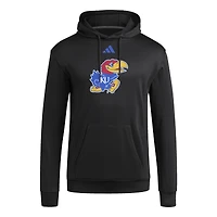 Sweat à capuche en polaire adidas noir Kansas Jayhawks Locker Logo pour homme