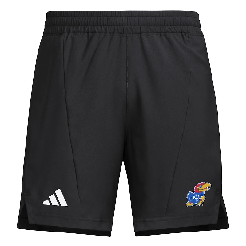 Short d'entraînement tissé adidas noir Kansas Jayhawks Program pour homme
