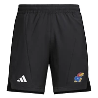 Short d'entraînement tissé adidas noir Kansas Jayhawks Program pour homme