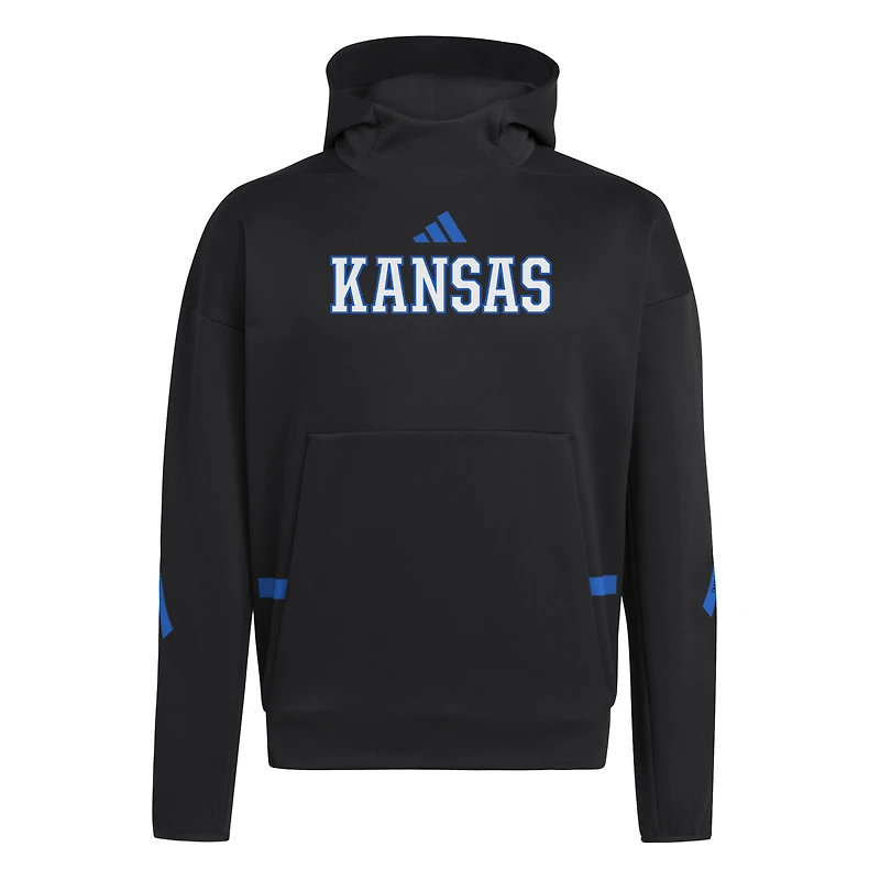Sweat à capuche adidas Kansas Jayhawks Z.N.E. noir pour homme