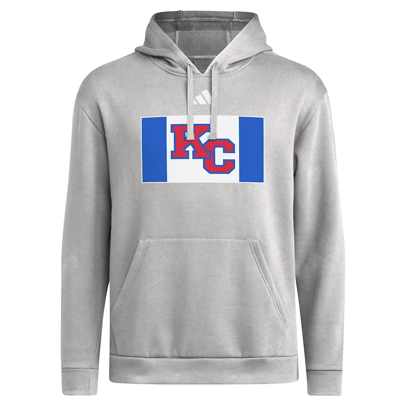 Men's adidas  Gray Kansas Jayhawks KC Pullover Hoodie