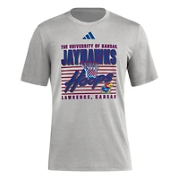 Men's adidas Gray Kansas Jayhawks Locker Swish Tri-Blend T-Shirt