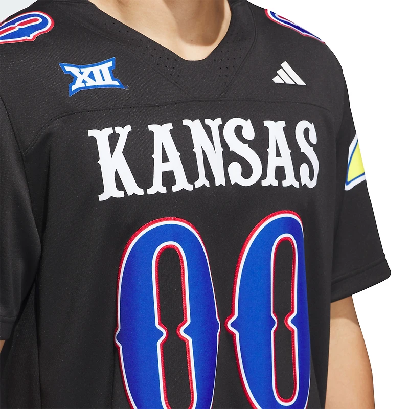Maillot de Premier League alternatif noir #00 Kansas Jayhawks pour homme adidas