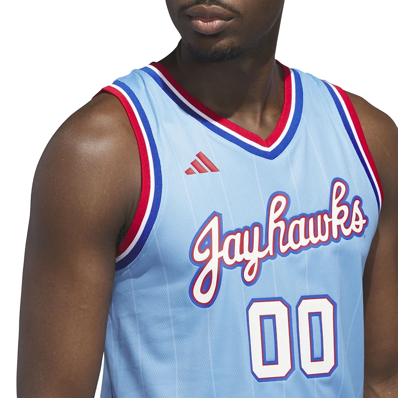 Maillot réplique Swingman bleu clair adidas #00 des Kansas Jayhawks pour homme