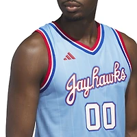 Maillot réplique Swingman bleu clair adidas #00 des Kansas Jayhawks pour homme