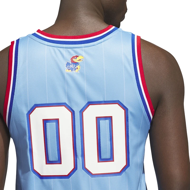 Maillot réplique Swingman bleu clair adidas #00 des Kansas Jayhawks pour homme