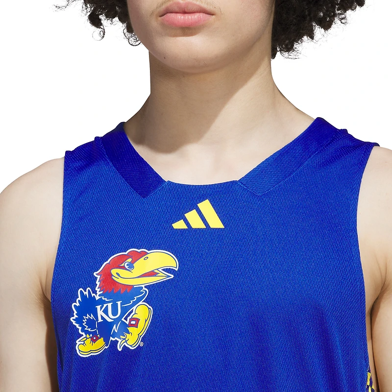 Maillot de basket-ball adidas #00 Royal/Red Kansas Jayhawks pour homme, Mois l'histoire des Noirs