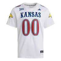 Maillot adidas blanc Premier Strategy des Kansas Jayhawks pour homme