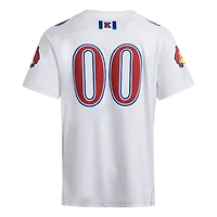 Maillot adidas blanc Premier Strategy des Kansas Jayhawks pour homme