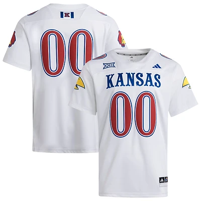Maillot adidas blanc Premier Strategy des Kansas Jayhawks pour homme