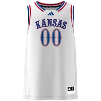 Maillot Swingman blanc adidas #00 Kansas Jayhawks pour homme