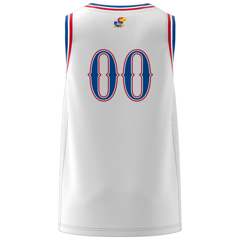 Maillot Swingman blanc adidas #00 Kansas Jayhawks pour homme
