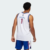 Maillot de remplacement Swingman blanc adidas #1 Kansas Jayhawks pour homme