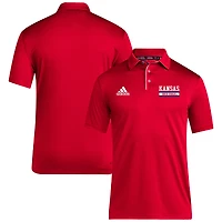 Men's adidas Red Kansas Jayhawks  Coaches Polo