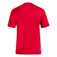 T-shirt adidas rouge Kansas Jayhawks Locker Swish Tri-Blend pour homme