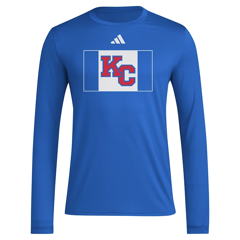 T-shirt à manches longues adidas Royal Kansas Jayhawks 2024 KC pour homme