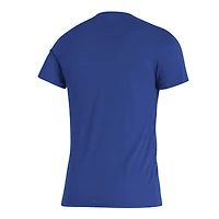 T-shirt à trois mélanges Adidas Royal Kansas Jayhawks le long de l'ombre pour homme