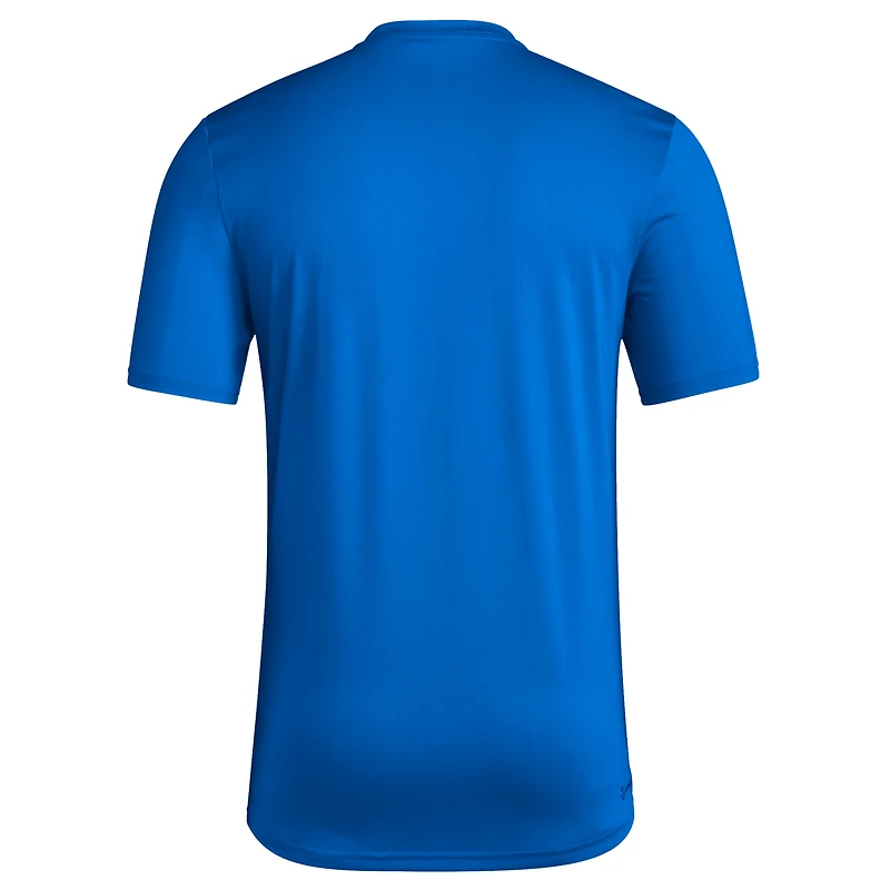 Men's adidas Royal Kansas Jayhawks Basketball State Outline Pre-Game T-Shirt