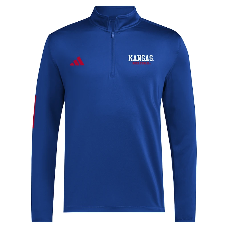 Veste de golf à demi-zip adidas Royal Kansas Jayhawks pour homme